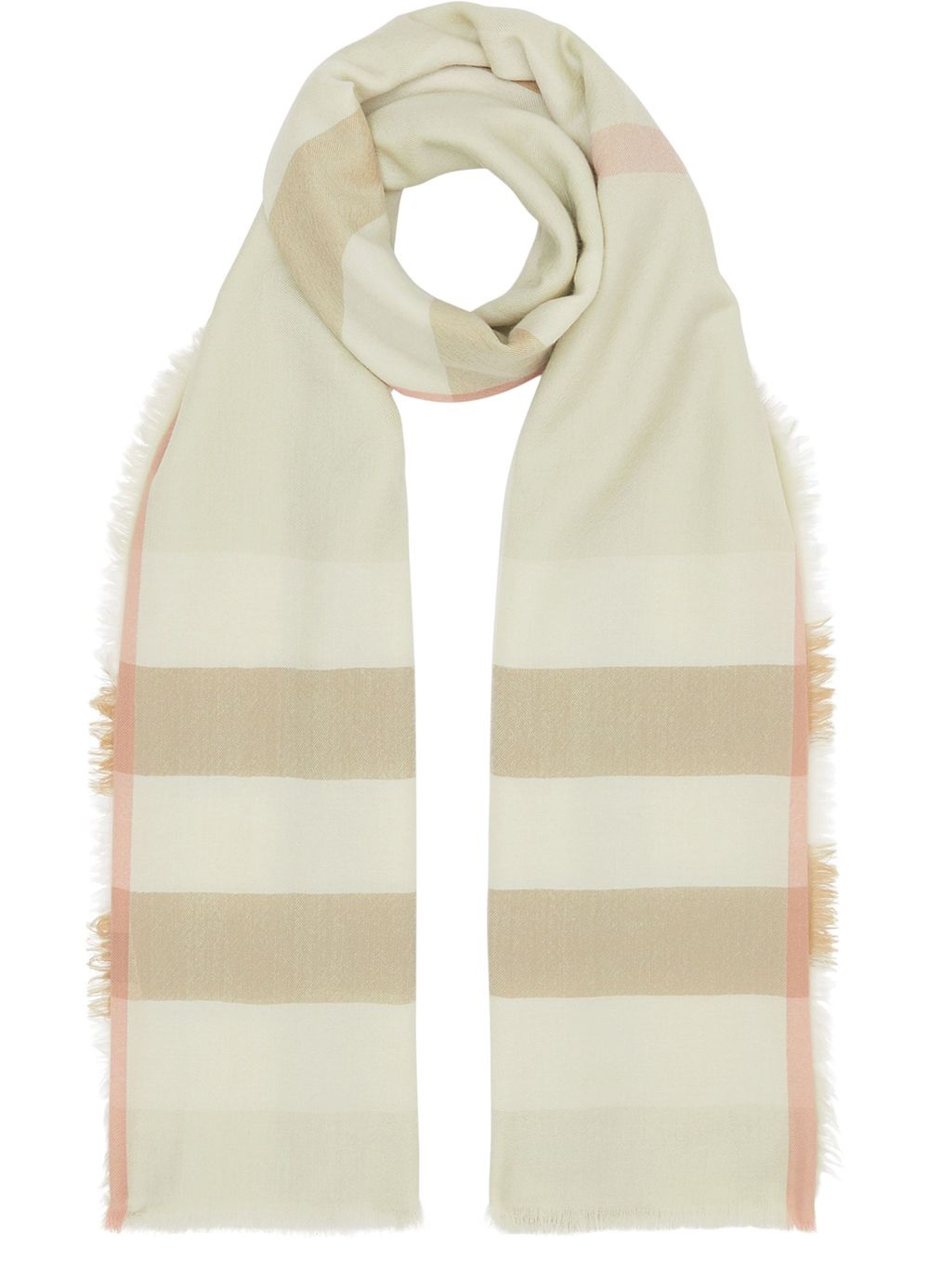 Burberry Mens Lightweight Vintage Check Cashmere Scarf In Green,red