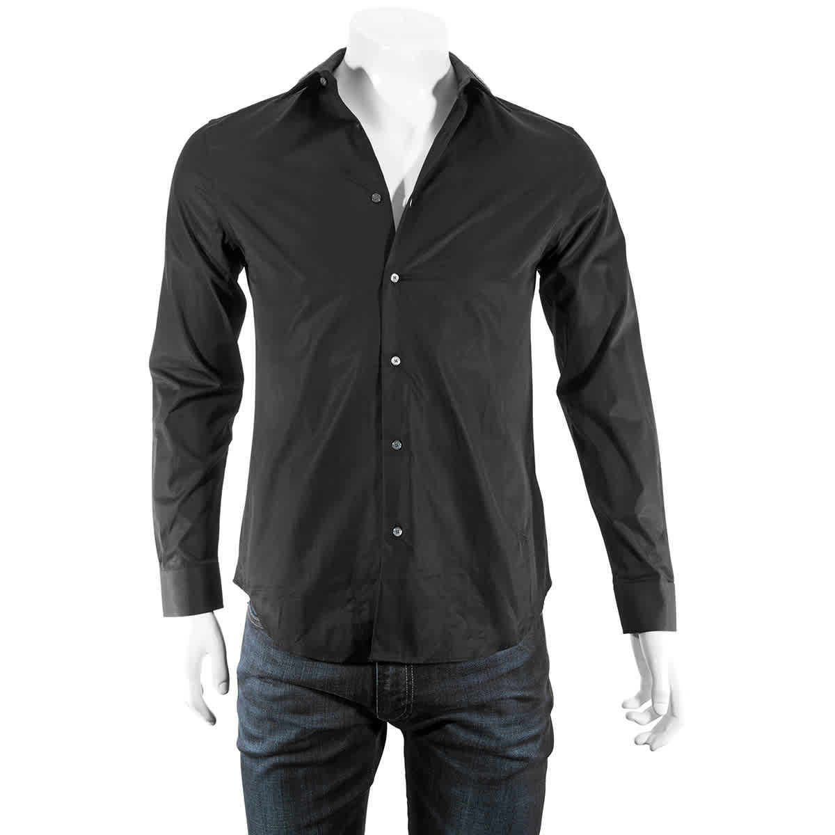 Burberry Cotton Poplin Shirt With Chain Detail In Black