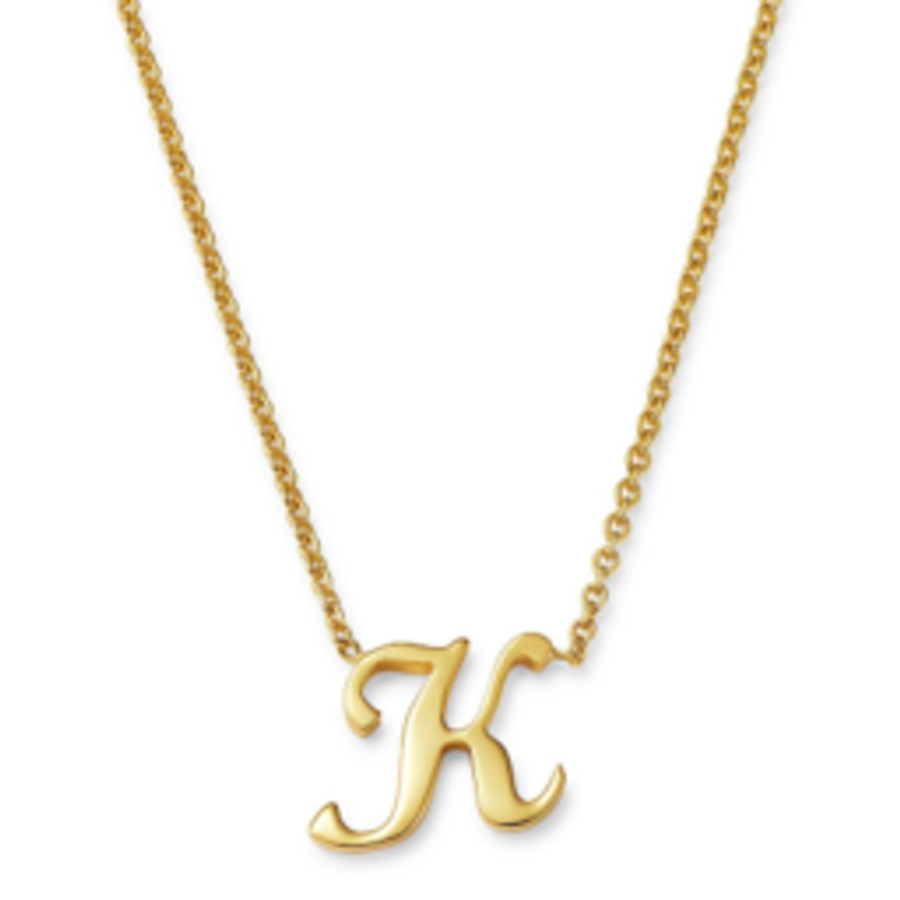 Roberto Coin 18k Small Script Initial K Pendant On Chain In Yellow