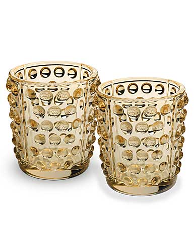 Lalique Mossi Lustre Votives, Set Of 2 In Gold Luster