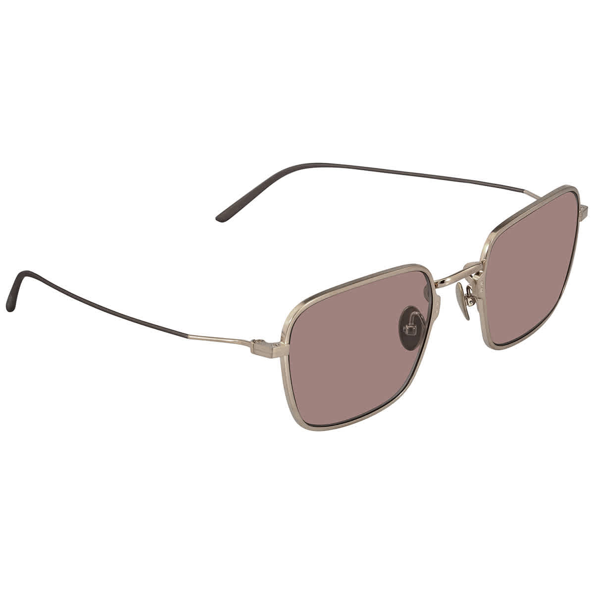 Light Brown Square Titanium Sunglasses