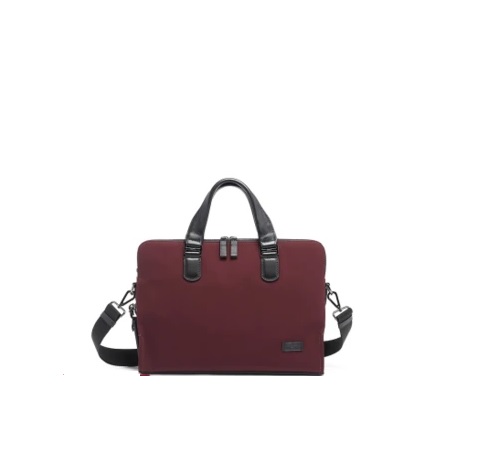 Harrison Seneca Slim Briefcase In Plum