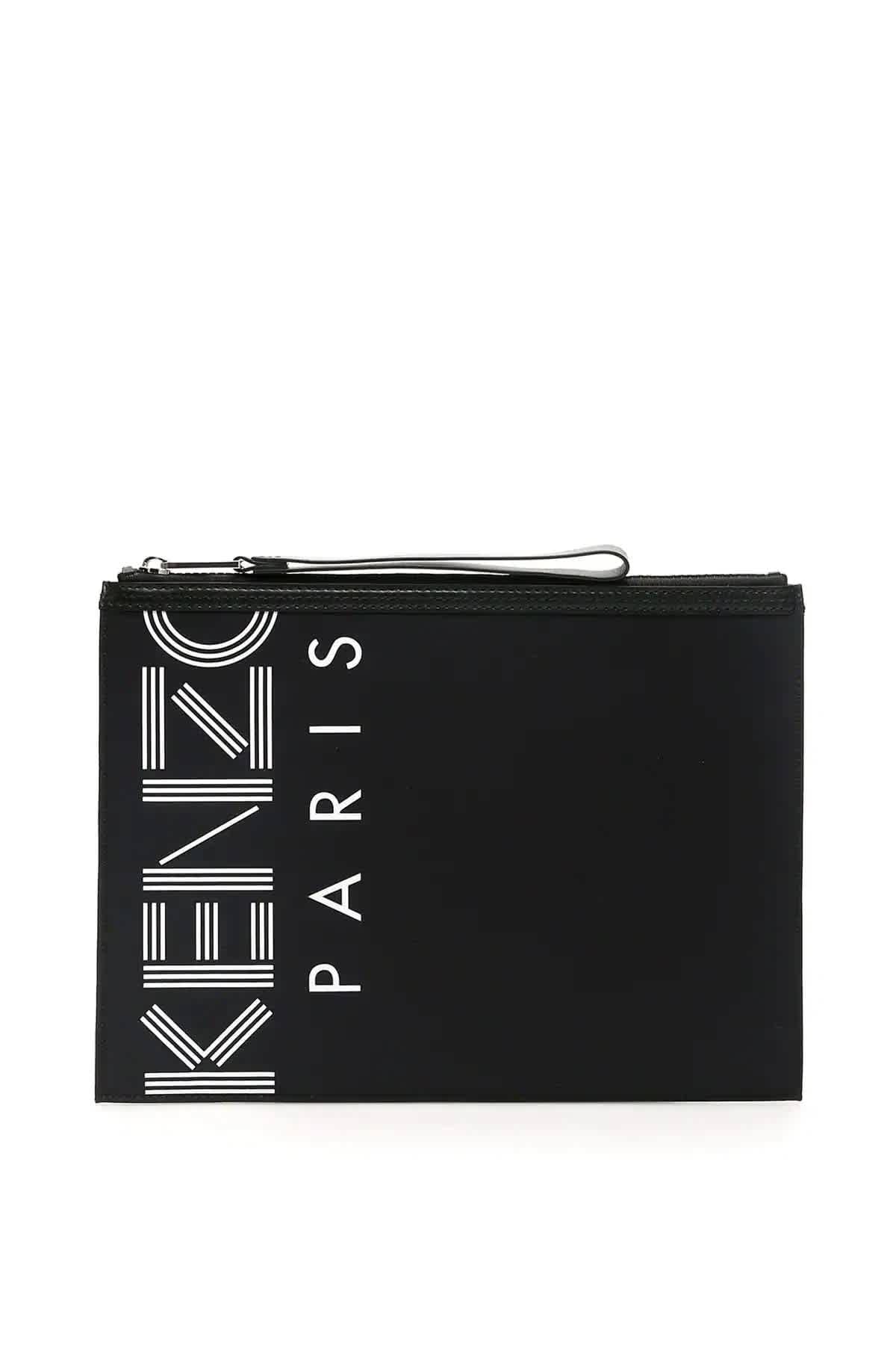 Kenzo Black Logo A4 Clutch