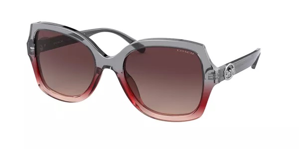 Coach Burgundy Grey Gradient Butterfly Ladies Sunglasses Hc8295f 5620e2 56 In Grey,red