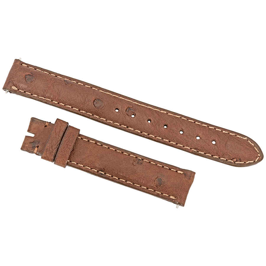 Hadley Roma 14 Mm Matte Brown Ostrich Leather Strap