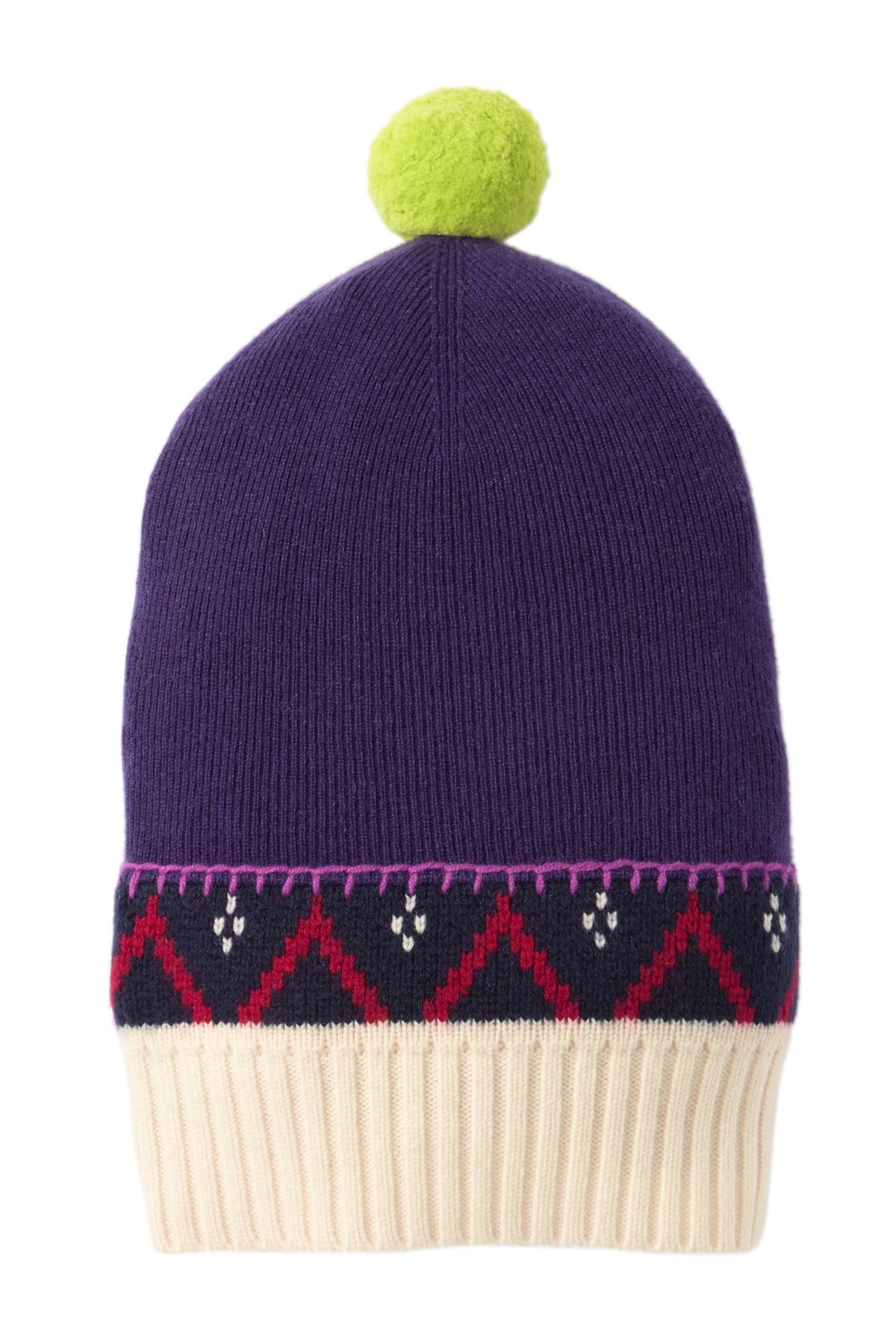 Burberry Ladies Pompom Slouchy Beanie In Purple