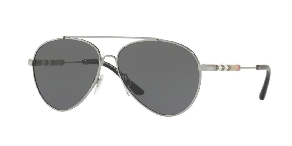 BURBERRY GREY AVIATOR LADIES SUNGLASSES BE3092QF-100387-60