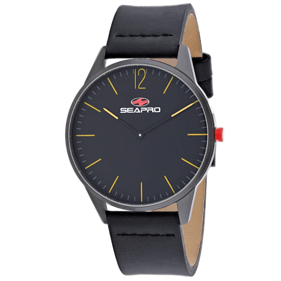 Shop Seapro Black Hole Quartz Black Dial Men's Watch Sp0102