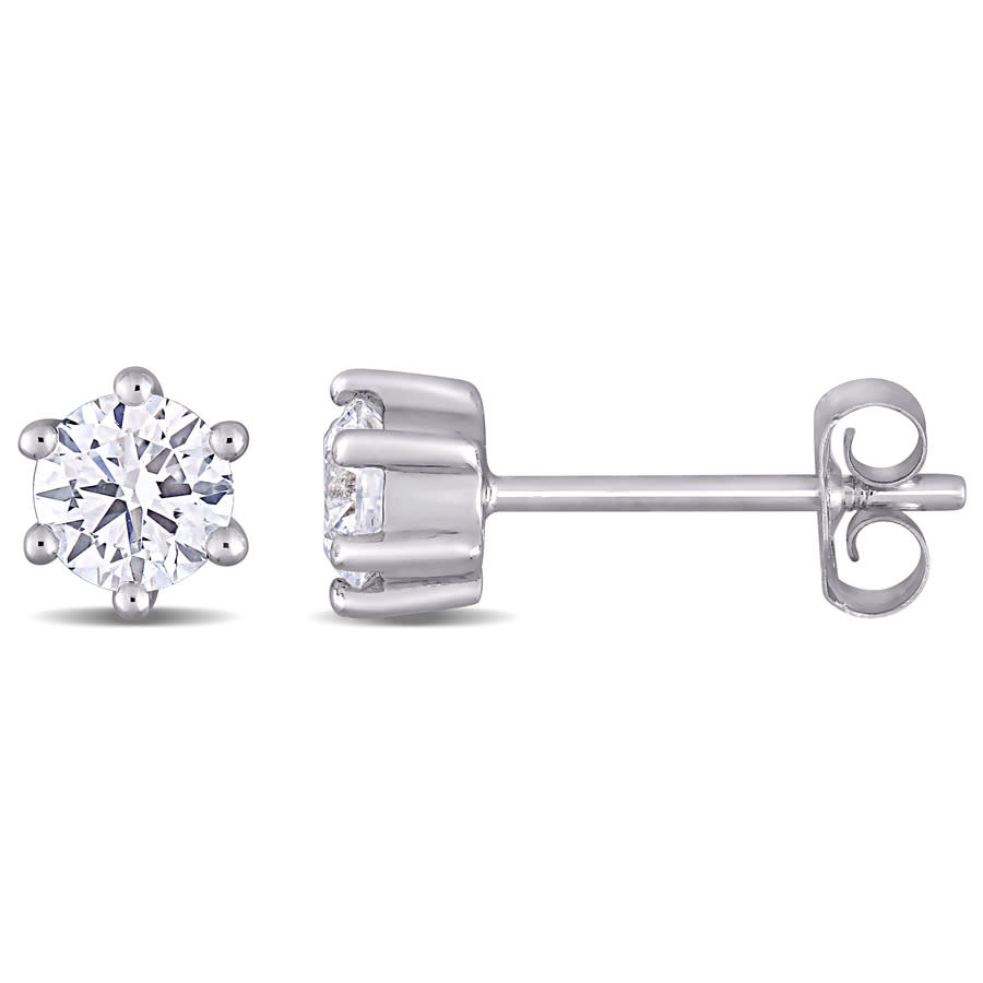 Created Forever 5/8 Ct Tw Lab Created Diamond Hexagon Stud Earrings In 14k White Gold
