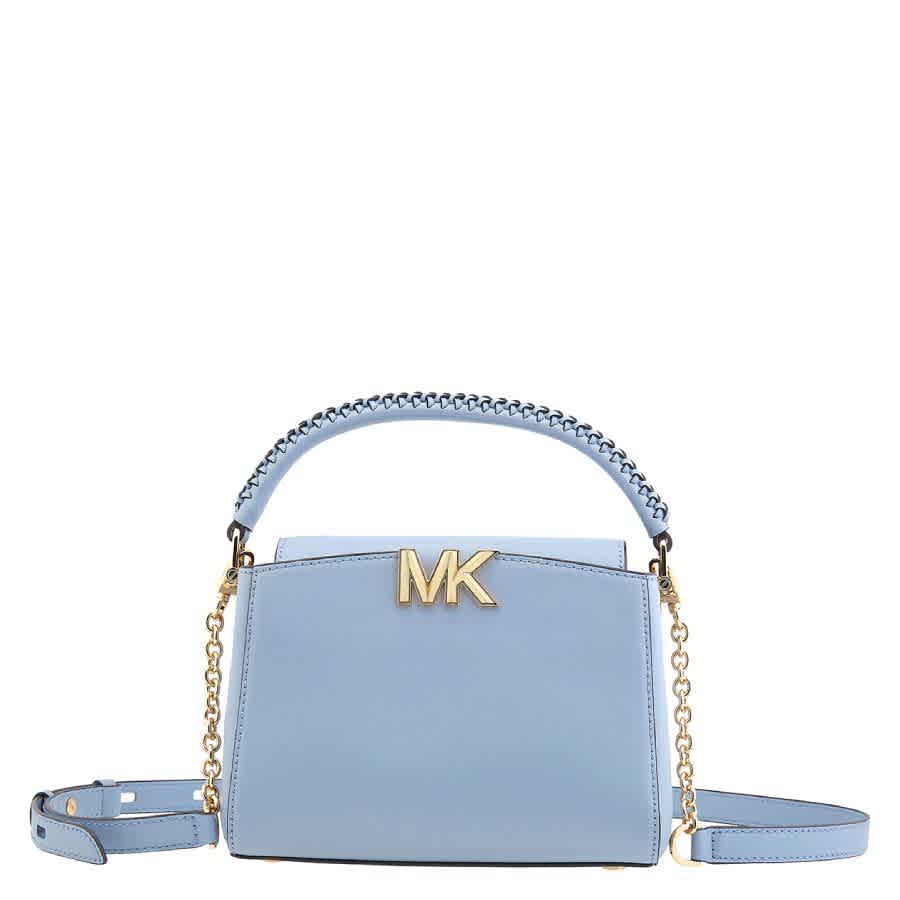 Michael Kors Karlie Small Leather Crossbody Bag in Pale Blue 