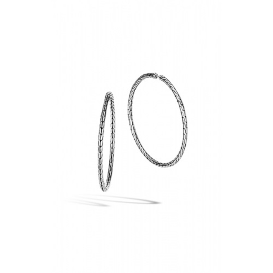 John Hardy 45mm Classic Chain Sterling Silver Hoop Earring - Eb90374 In Silver-tone