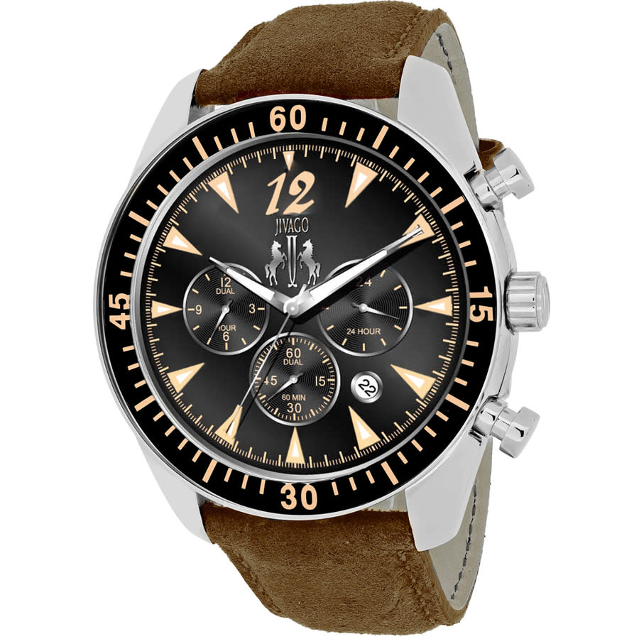 JIVAGO JIVAGO TIMELESS CHRONOGRAPH BLACK DIAL MENS WATCH JV4513