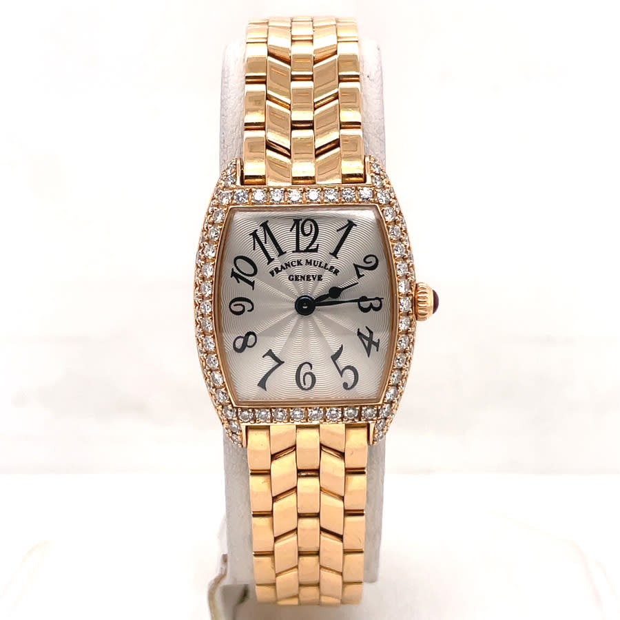 Pre-owned Franck Muller Cintre Curvex Ladies Quartz Watch 2251 Qz D In Blue / Gold / Gold Tone / Silver / Yellow