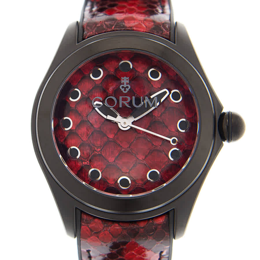 Shop Corum Bubble Red Python Automatic Red Dial Unisex Watch 082.410.98/0335 Pr01 In Red   / Black