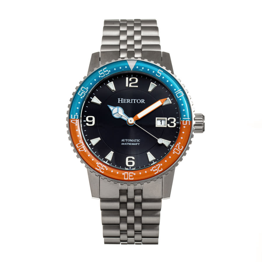HERITOR DOMINIC AUTOMATIC BLACK DIAL MENS WATCH HERHR9805