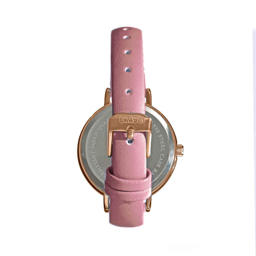 Shop Crayo Dot Quartz Pink Dial Unisex Watch Cracr5906 In Gold Tone / Pink / Rose / Rose Gold Tone