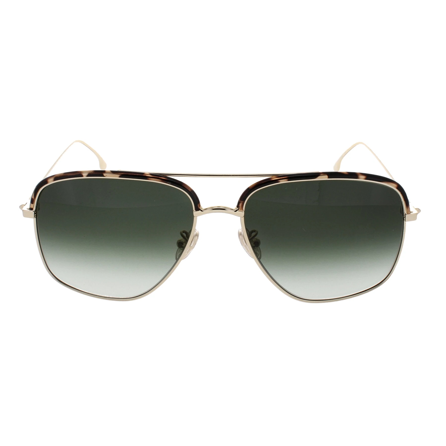 Victoria Beckham Green Gradient Aviator Ladies Sunglasses Vb200s 716 57 In Gold Tone,green