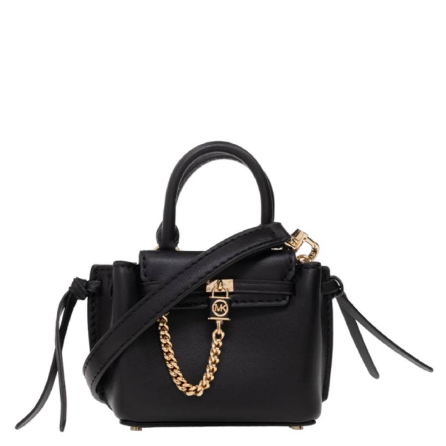 Michael Kors Black Leather Hamilton Legacy Micro Belted Crossbody In Black