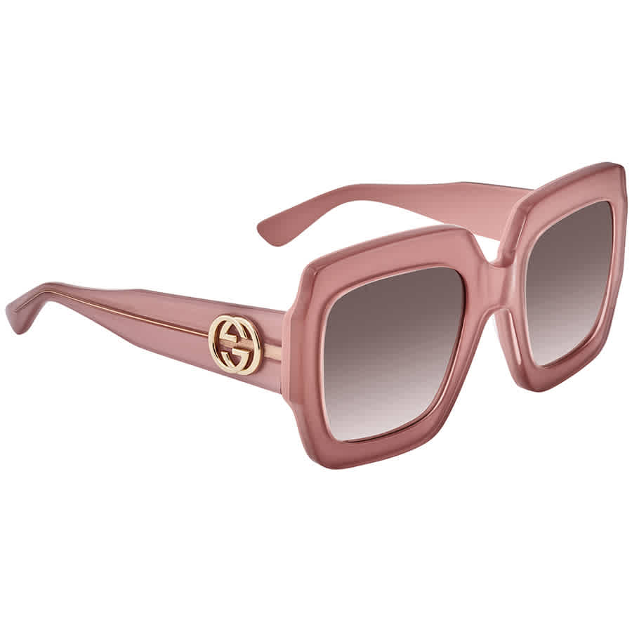GUCCI BROWN GRADIENT SQUARE LADIES SUNGLASSES GG0178S00754