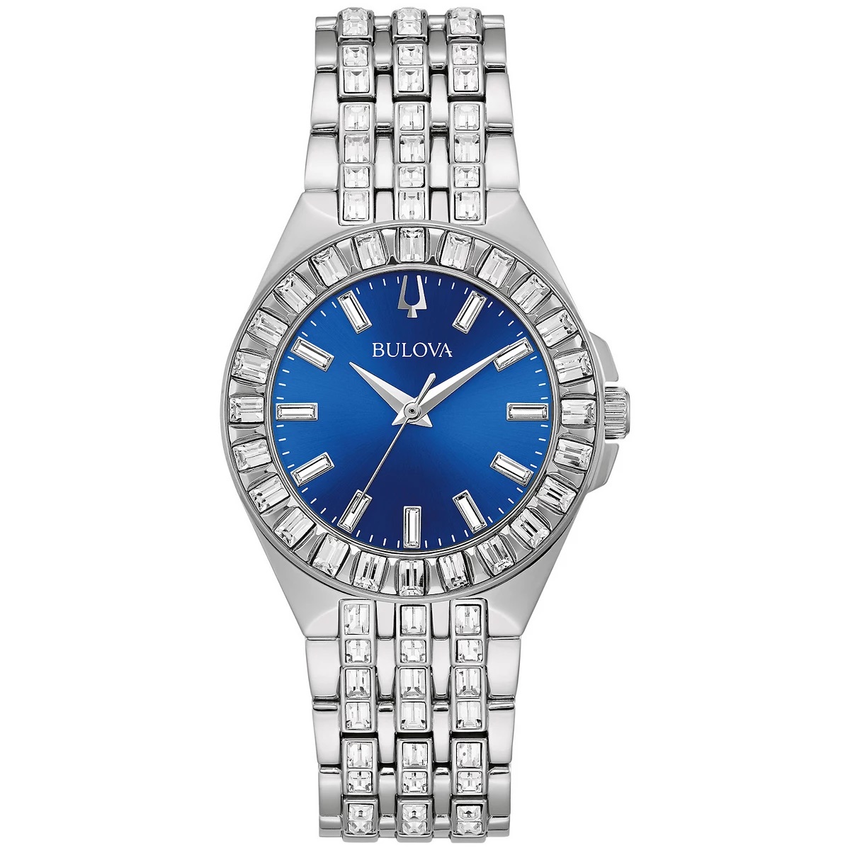 Bulova Crystal Quartz Blue Dial Ladies Watch 96l290