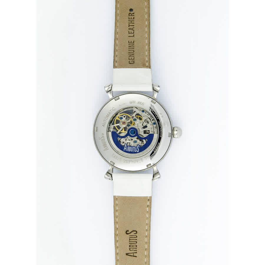 Shop Arbutus Soho Automatic White Dial Ladies Watch Ar805sww In Blue / White