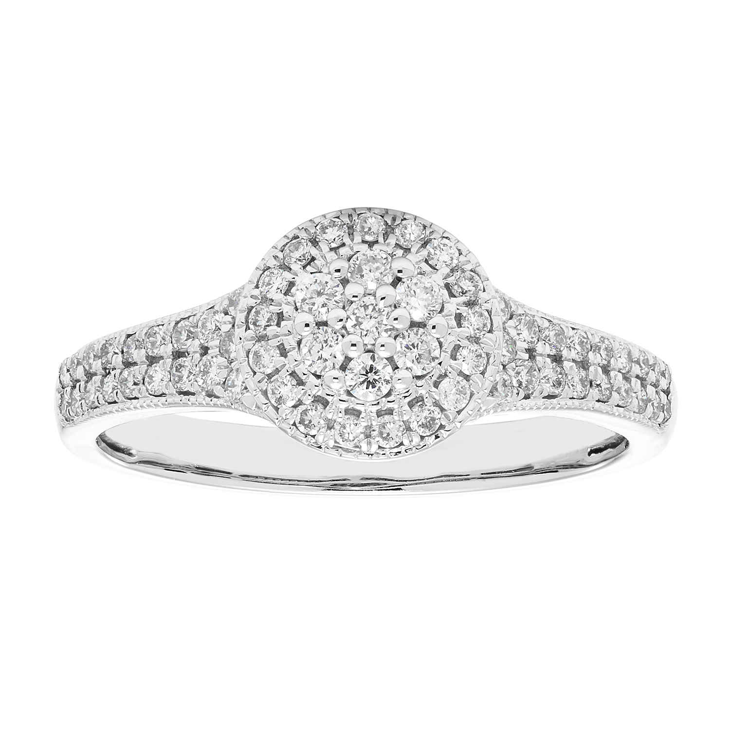 Cya K Diamond Promise Ring .38ct 10k White Gold R123461w-6 Size 6 In Gold Tone,white