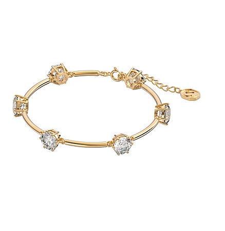 Swarovski Constella Crystal Bangle Bracelet In Gold Tone In Gold / Gold Tone / White
