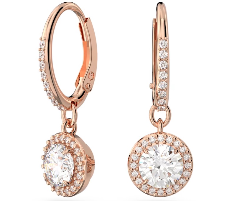 Swarovski Silver-tone Constella Crystal Drop Earrings In White