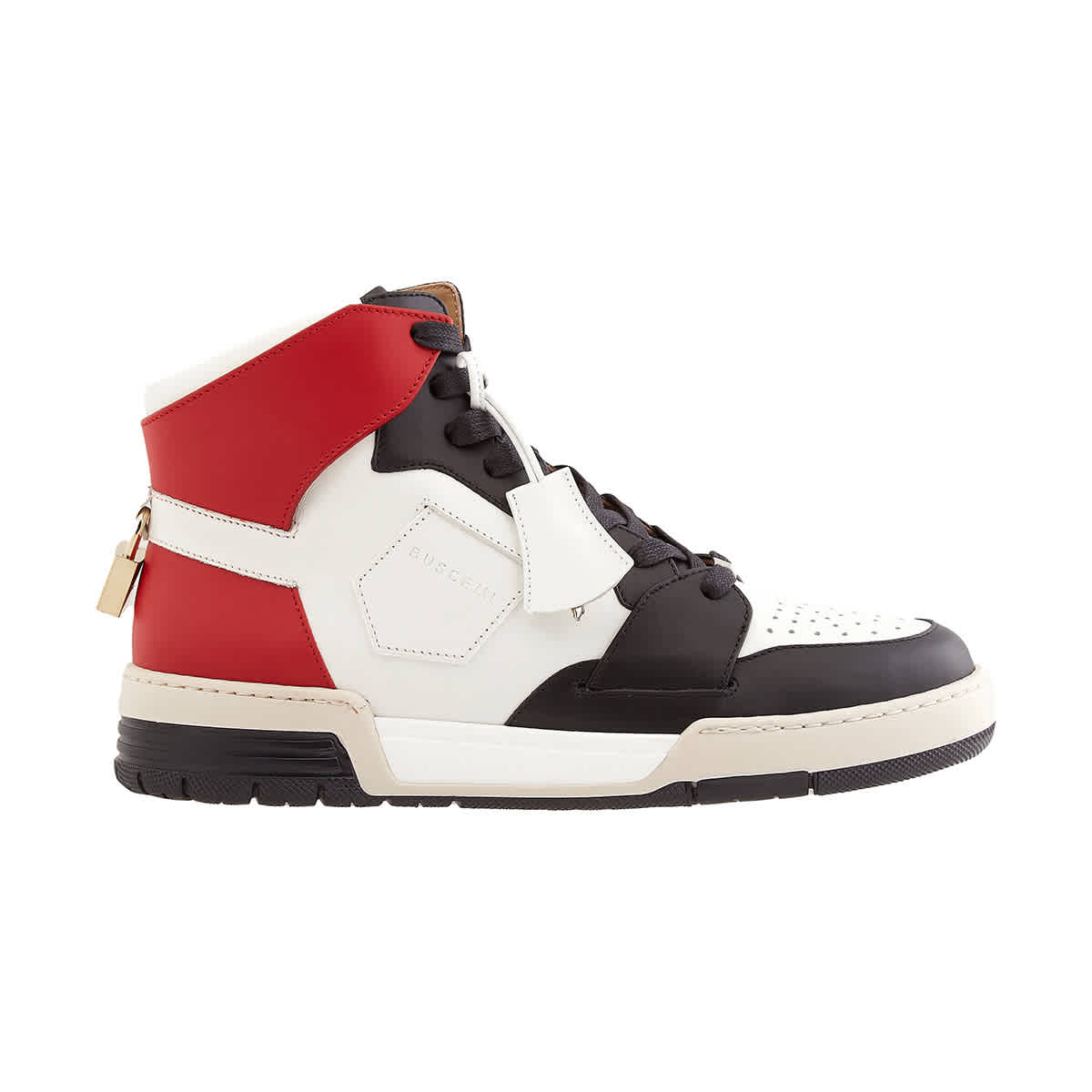 Buscemi High-top Colour-block Sneakers In White/black/red