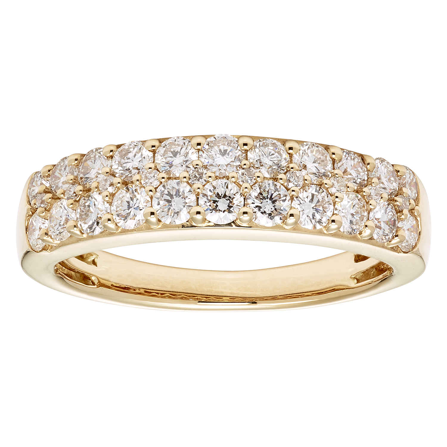 Cya K Certified Diamond Wedding Ring 1ct 14k Yellow Gold R124129y-9 Size 9 In Gold Tone,yellow