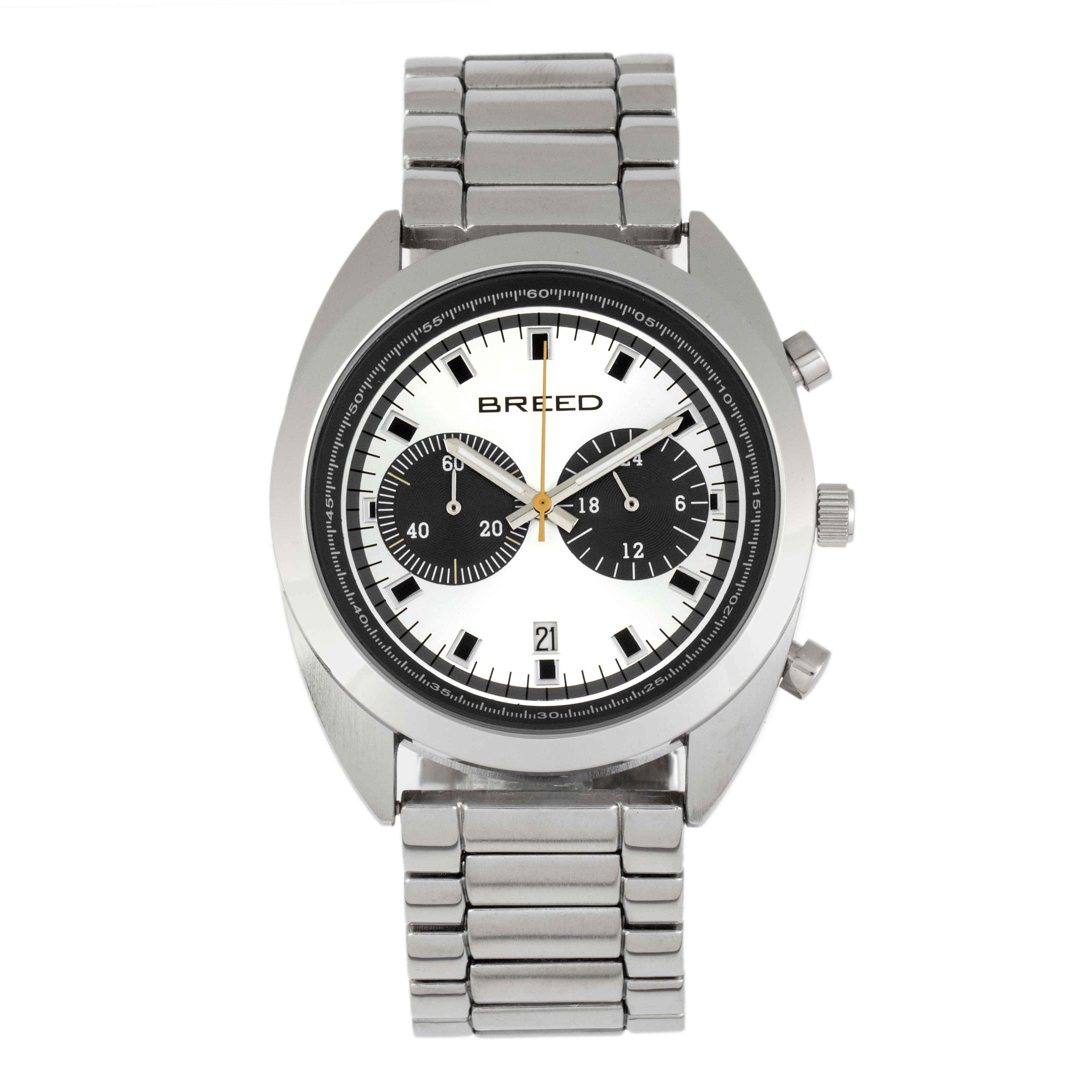 BREED BREED RACER CHRONOGRAPH QUARTZ SILVER DIAL MENS WATCH 8501