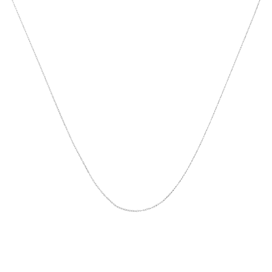 Haus Of Brilliance Solid 10k White Gold 0.5mm Rope Chain Necklace. Unisex Chain