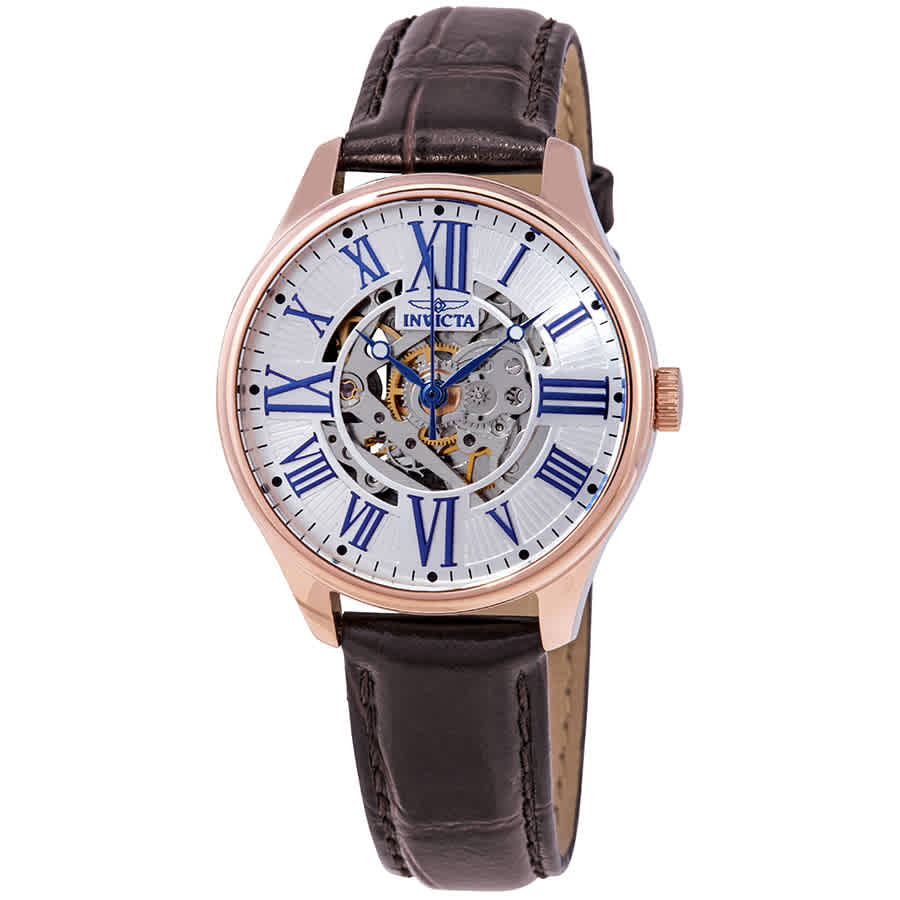 INVICTA VINTAGE AUTOMATIC SILVER SKELETON DIAL LADIES WATCH 23660