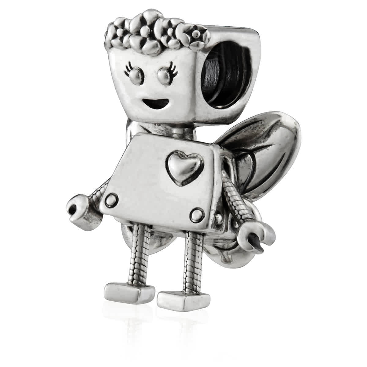 Pandora Floral Bella Bot Charm In Sterling Silver In Silver Tone