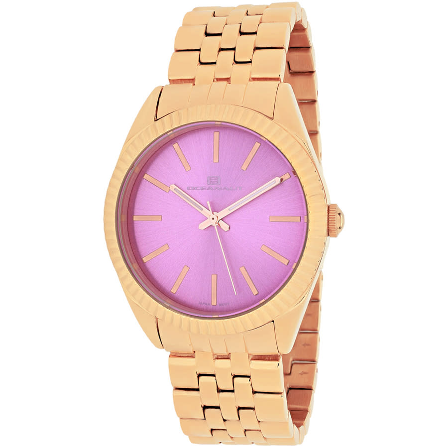 Shop Oceanaut Chique Quartz Pink Dial Ladies Watch Oc7413 In Gold Tone / Pink / Rose / Rose Gold Tone