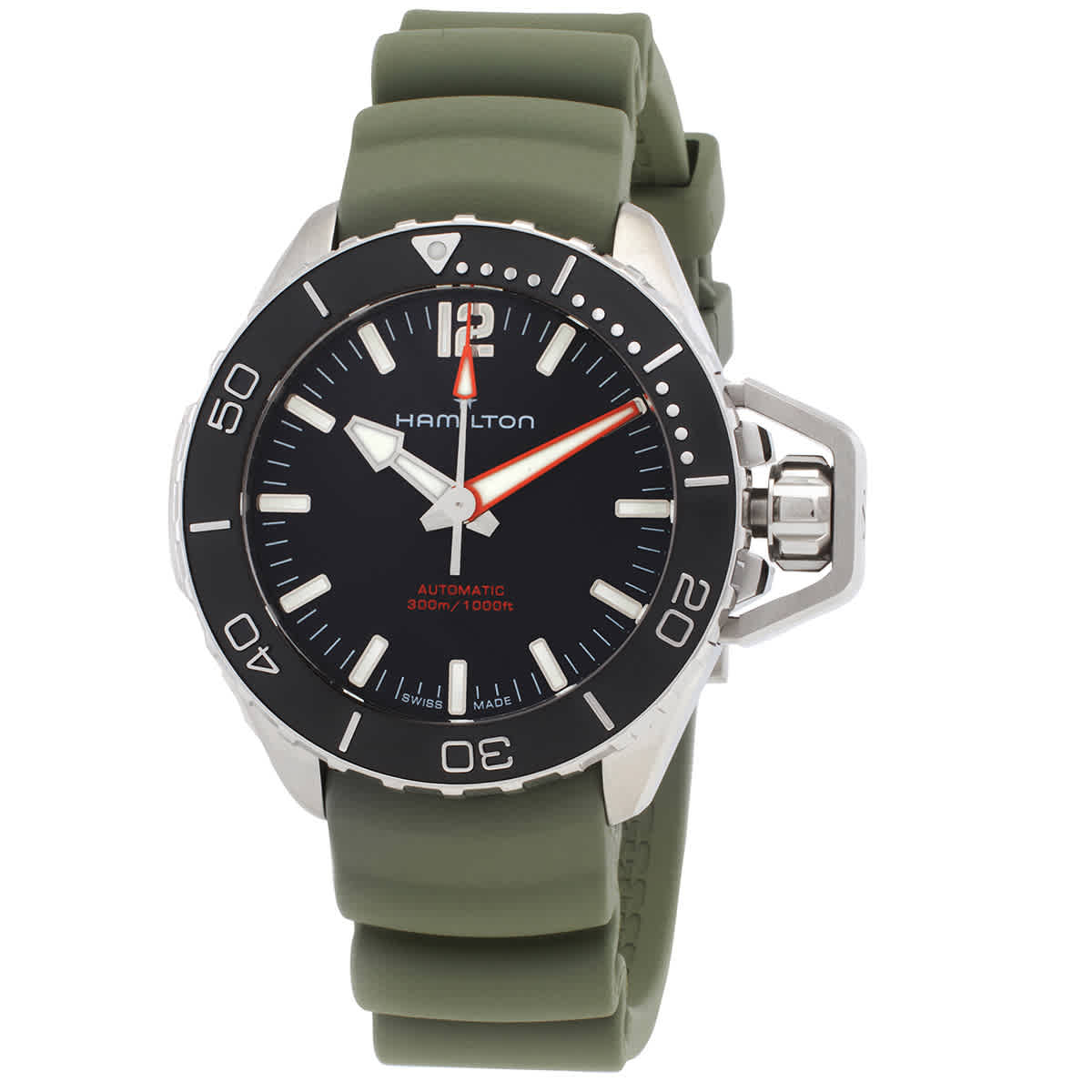 Hamilton Automatic Black Dial Watch H77455331 In Black / Green / Khaki / Navy / Orange