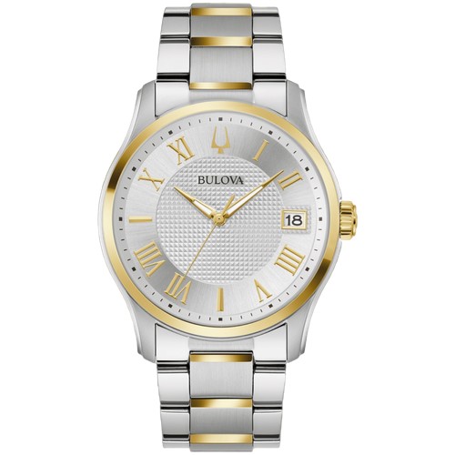 BULOVA BULOVA WILTON QUARTZ SILVER DIAL TWO-TONE MENS WATCH 98B391