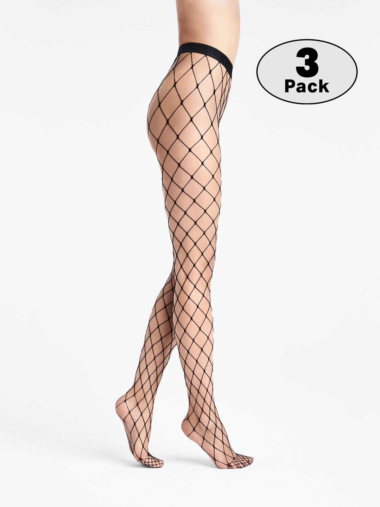 Wolford Black Sixties Fishnets Tights Set Of 3