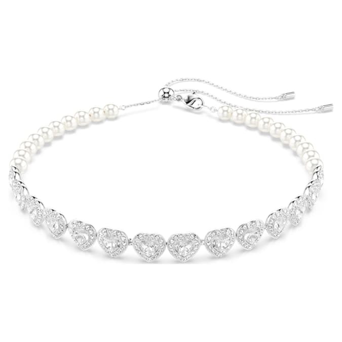 Swarovski Ariana Grande x Swarovski Crystal Heart Pearl Tennis Choker