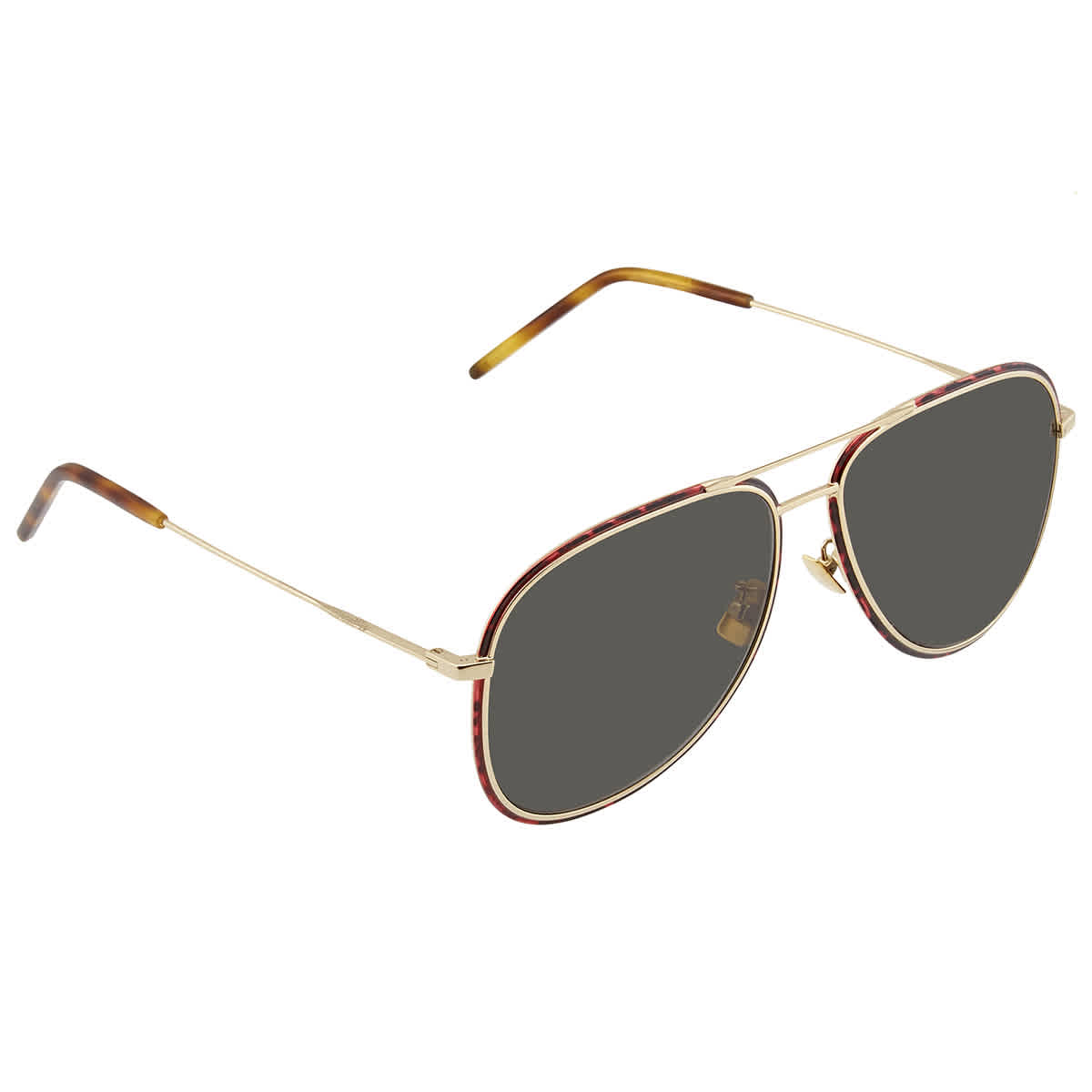 Saint Laurent Grey/green Aviator Sunglasses Sl 294/f00261 In Gold Tone,grey,yellow