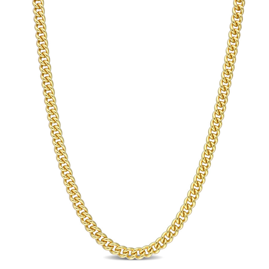 Amour Curb Link Chain Necklace In 18k Yellow Gold Plated Sterling Silver