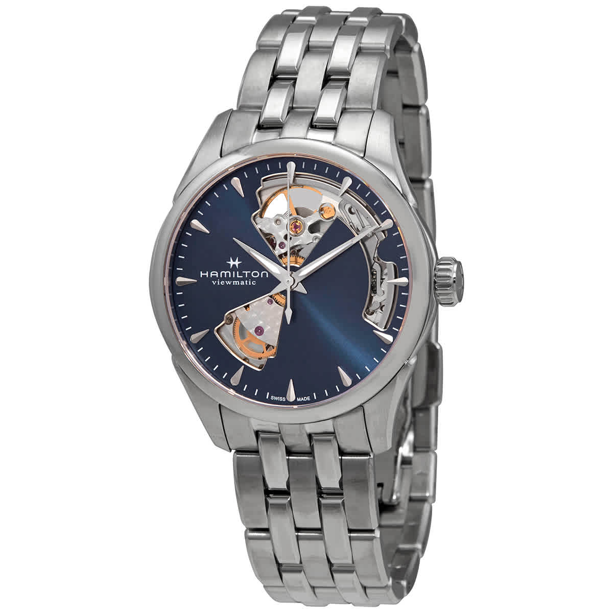 Hamilton Jazzmaster Open Heart Lady Auto In Blue