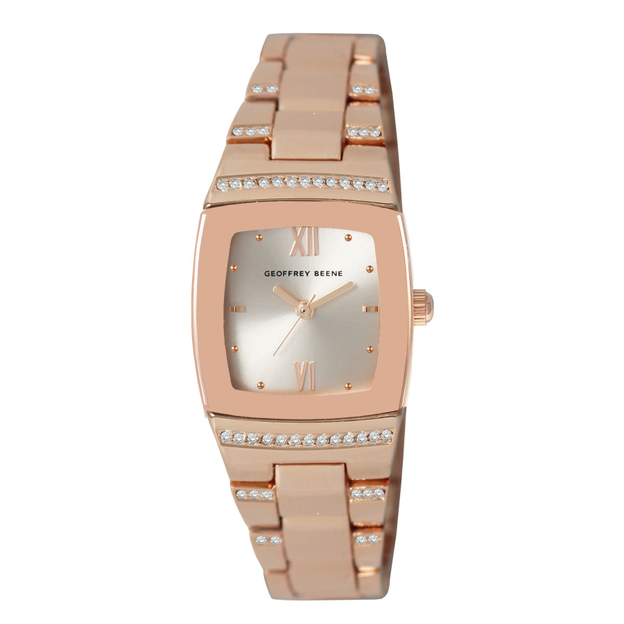 Geoffrey Beene Quartz White Dial Ladies Watch Gl0004rg In Gold Tone,pink,rose Gold Tone,white