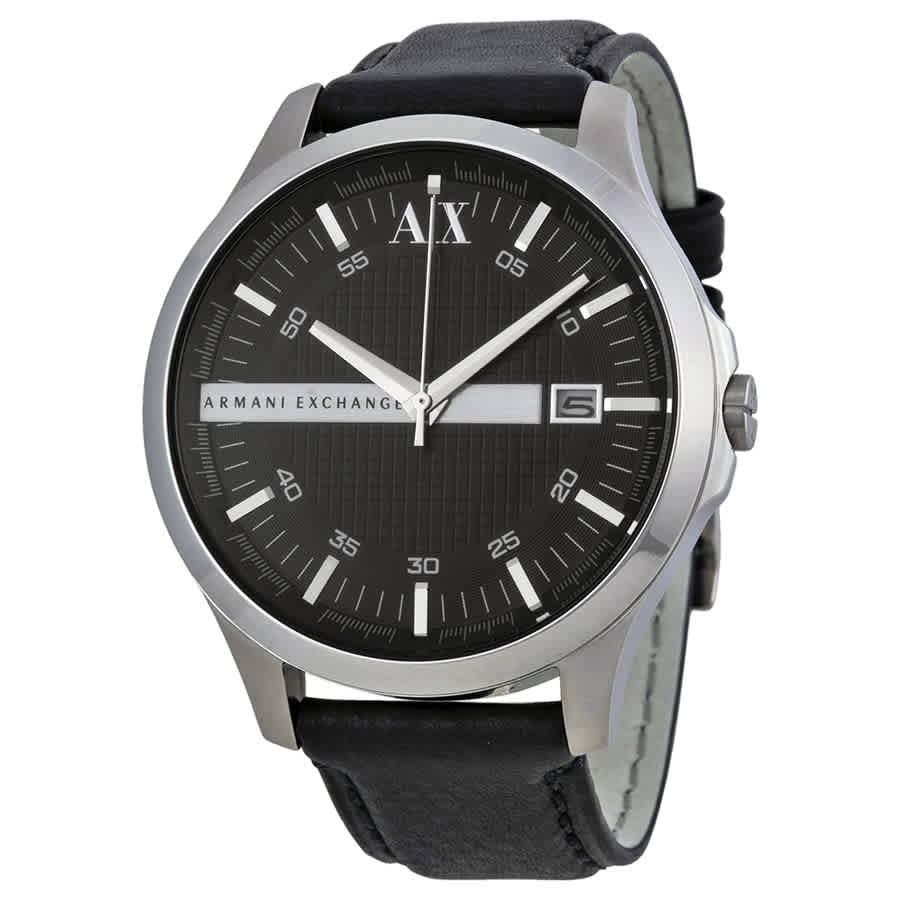 Armani AX Exchange Whitman Black Dial Black Leather Mens Watch AX2101
