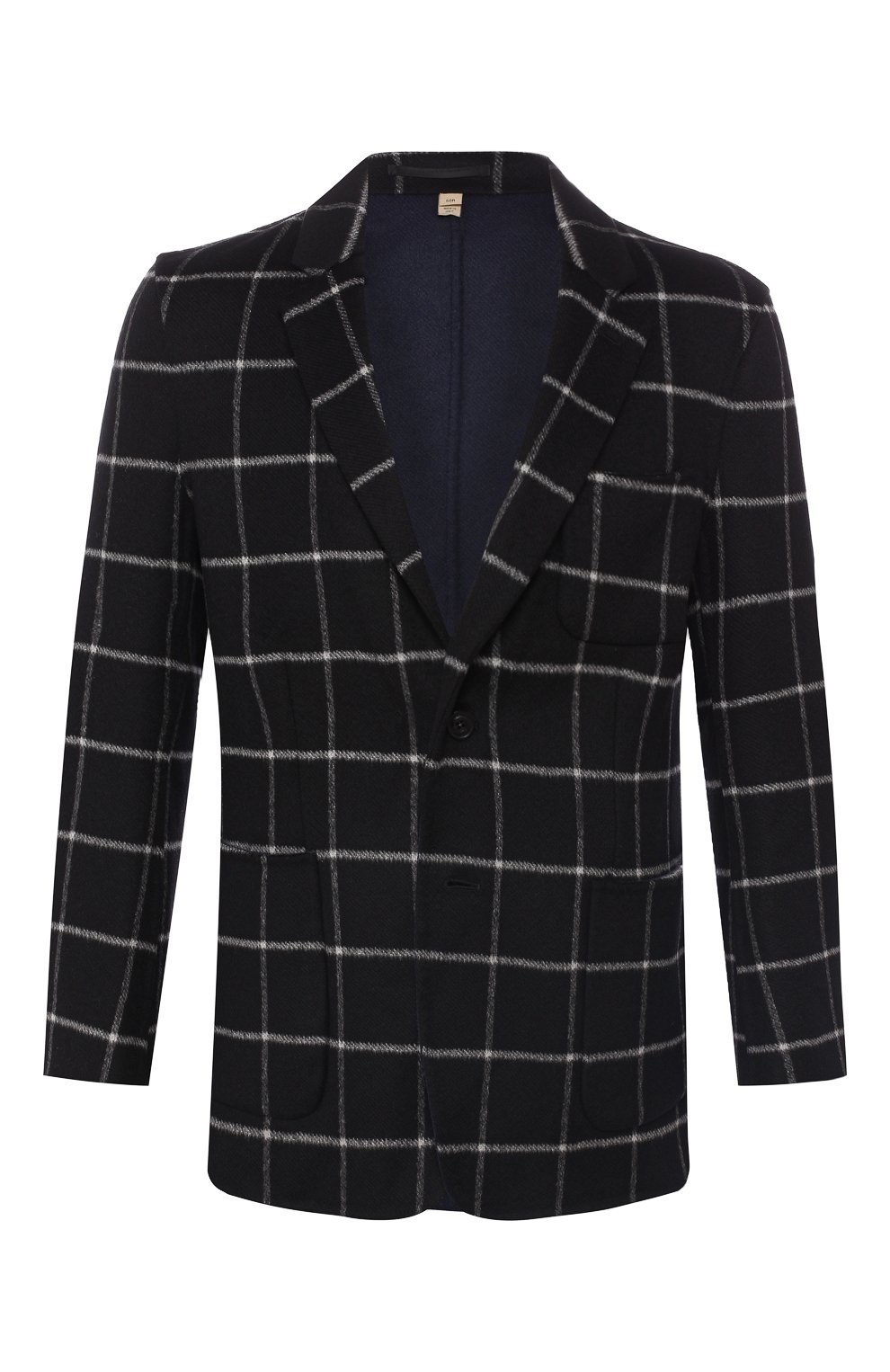 Burberry Mens Black Check Cashmere Blazer, Brand Size 50s ModeSens