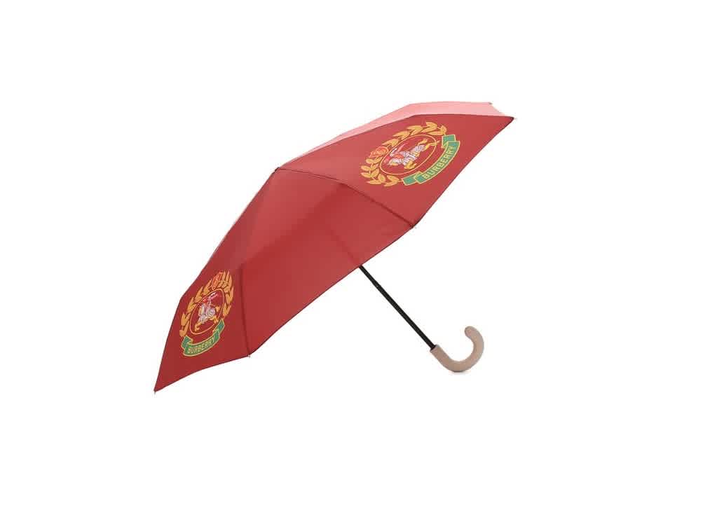 BURBERRY CREST PRINT FOLDING UMBRELLA