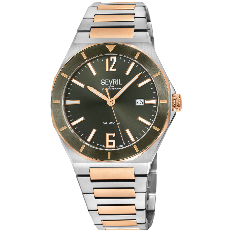 GEVRIL GEVRIL HIGH LINE AUTOMATIC GREEN DIAL MENS WATCH 48405B