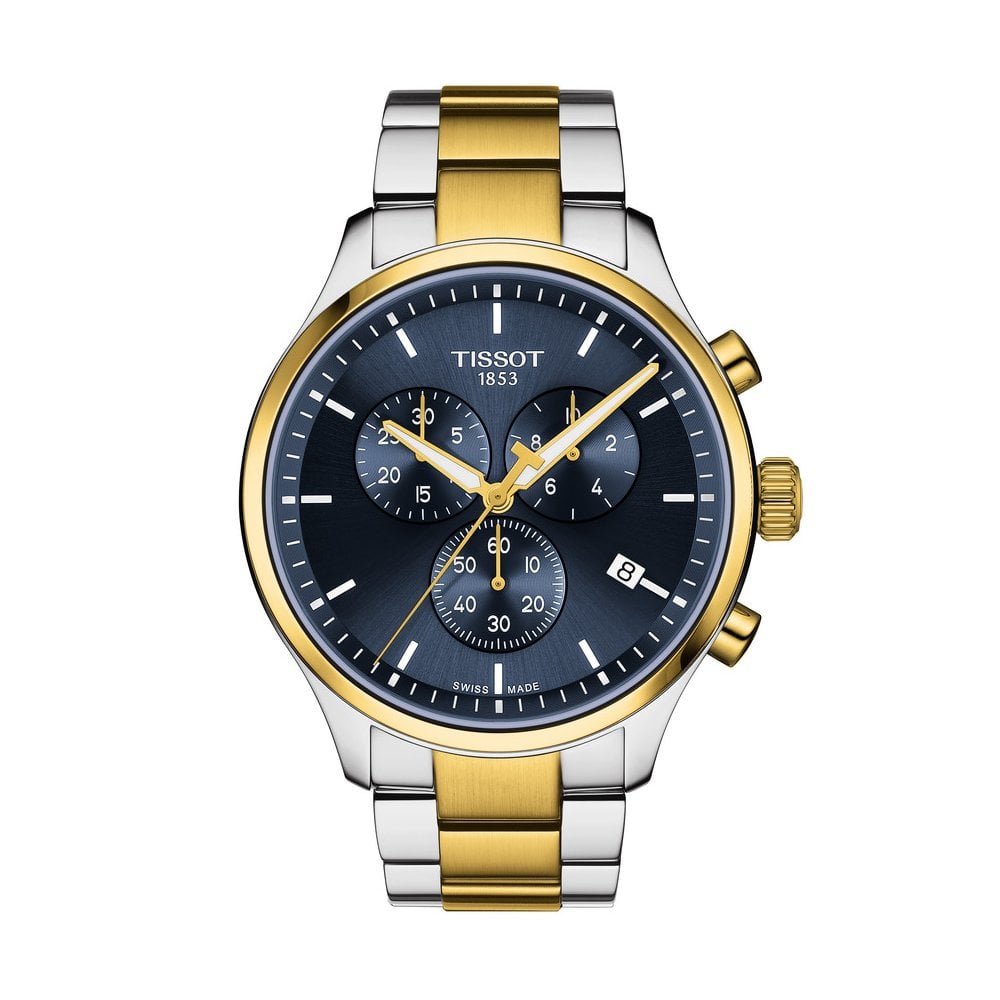 Tissot T-sport Chronograph Quartz Blue Dial Mens Watch T116.617.22.041.00 In Two Tone  / Blue / Gold / Gold Tone / Yellow