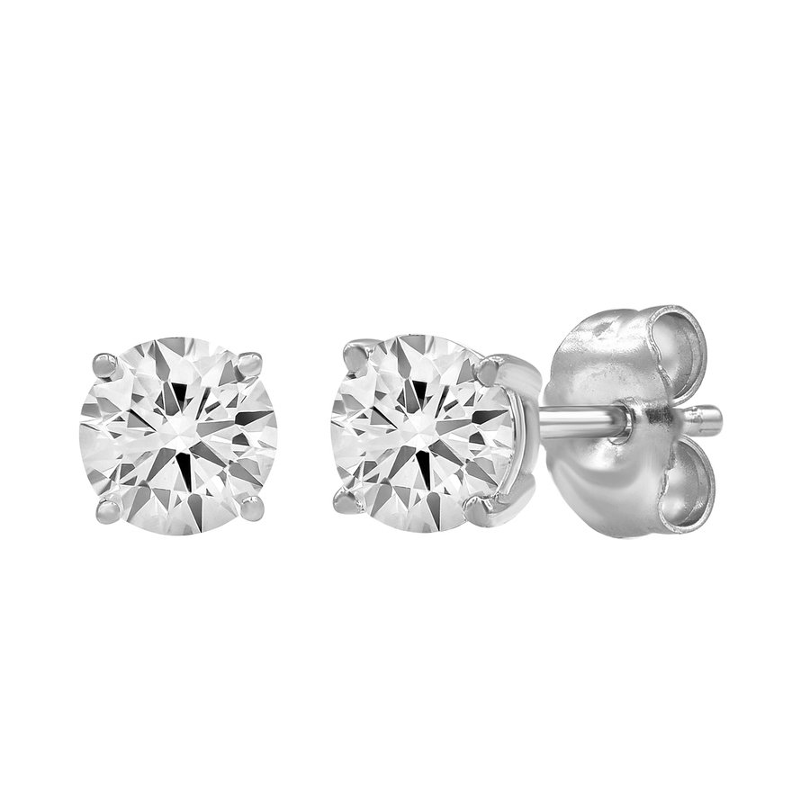 Brilliant Diamond 1.75 Carat Prong Set 14k White Gold Round-cut Lab Grown Diamond Stud Earring (j In White