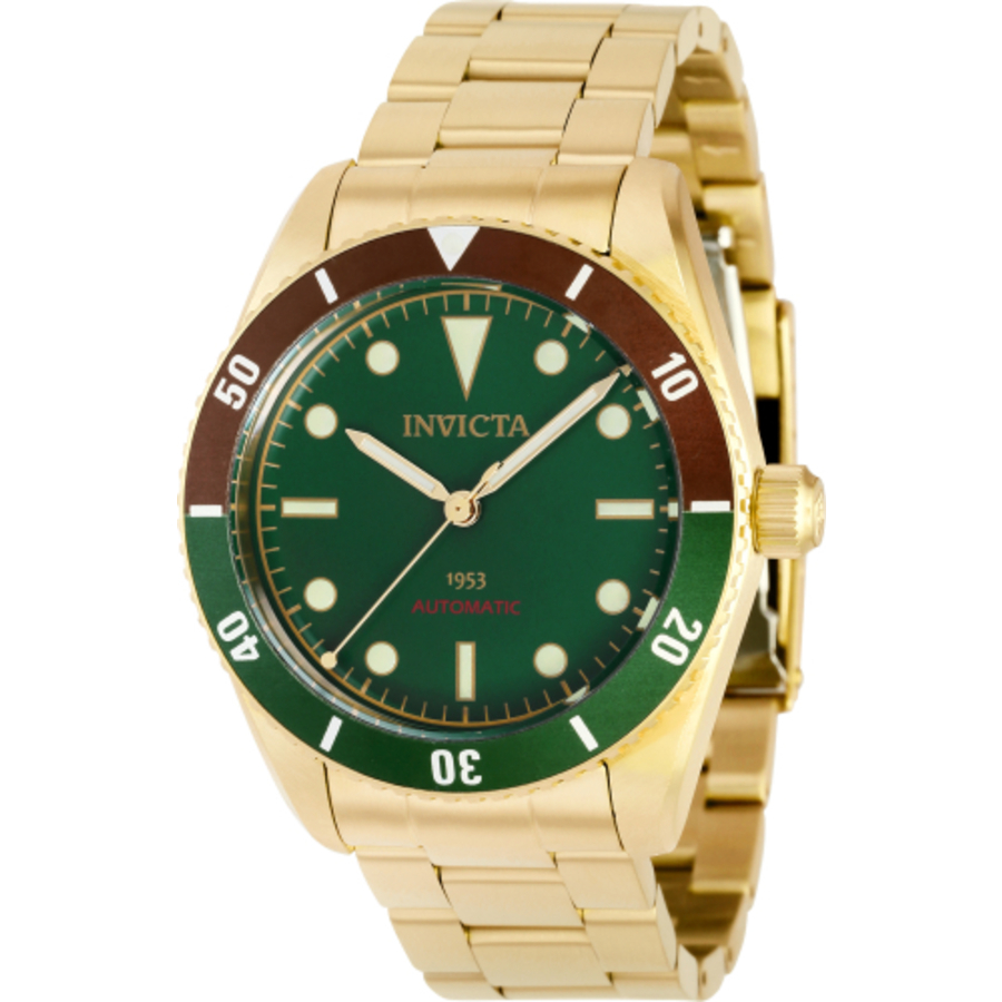 Invicta Pro Diver Automatic Green Dial Mens Watch 40489 In Brown / Gold / Gold Tone / Green